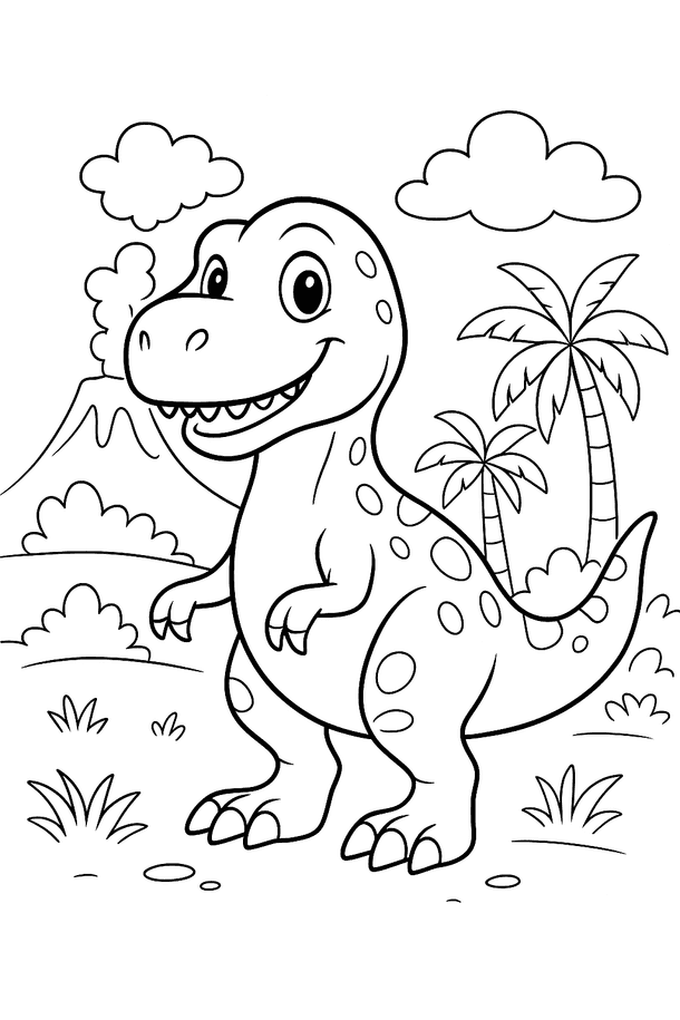 Cute Dinasour coloring page