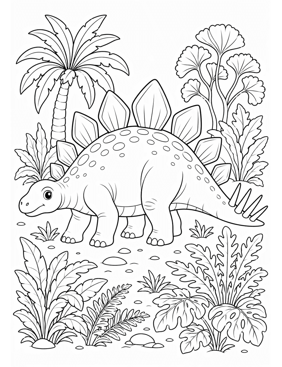Stegosaurus Plants Coloring Page coloring page