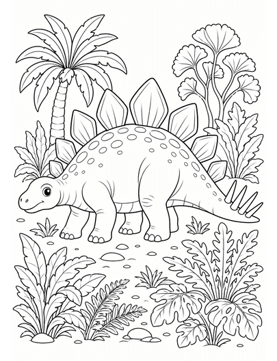 Stegosaurus Plants Coloring Page coloring page preview